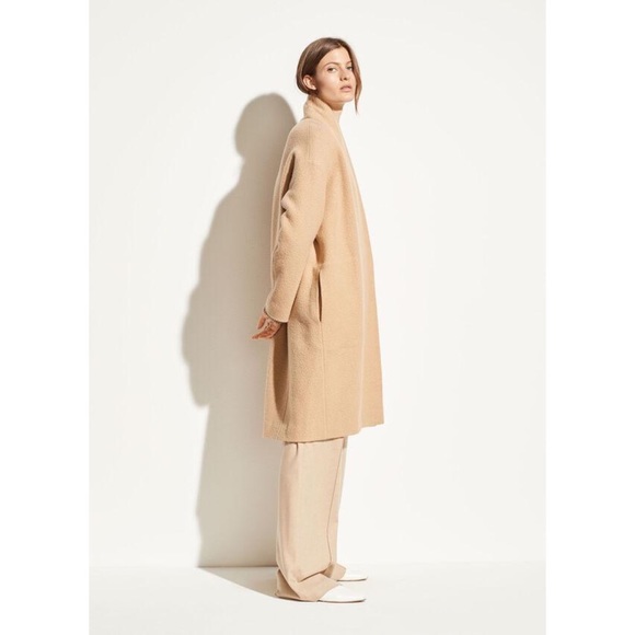 Vince oversize collarless wool coat in Lim… - Picture 3 of 14